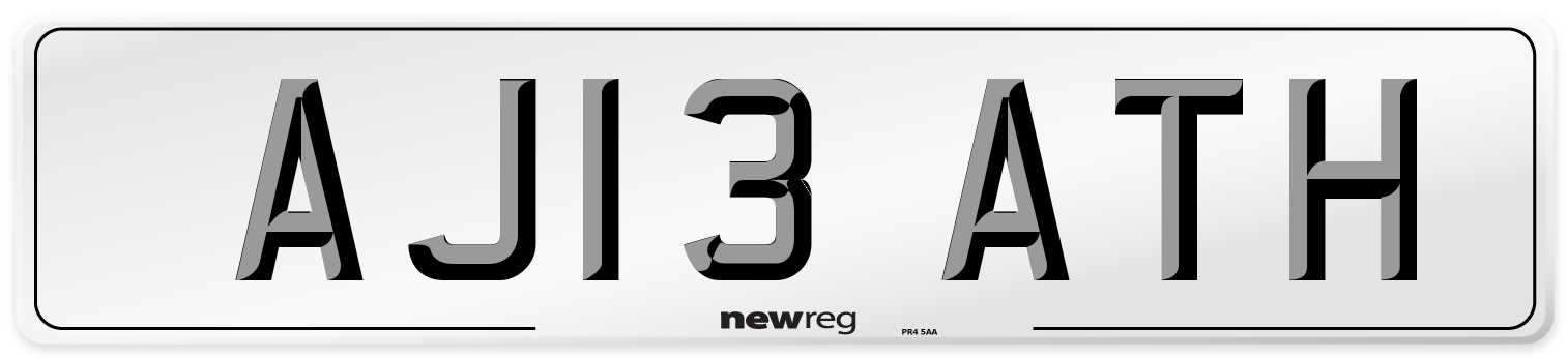 AJ13 ATH Number Plate from New Reg
